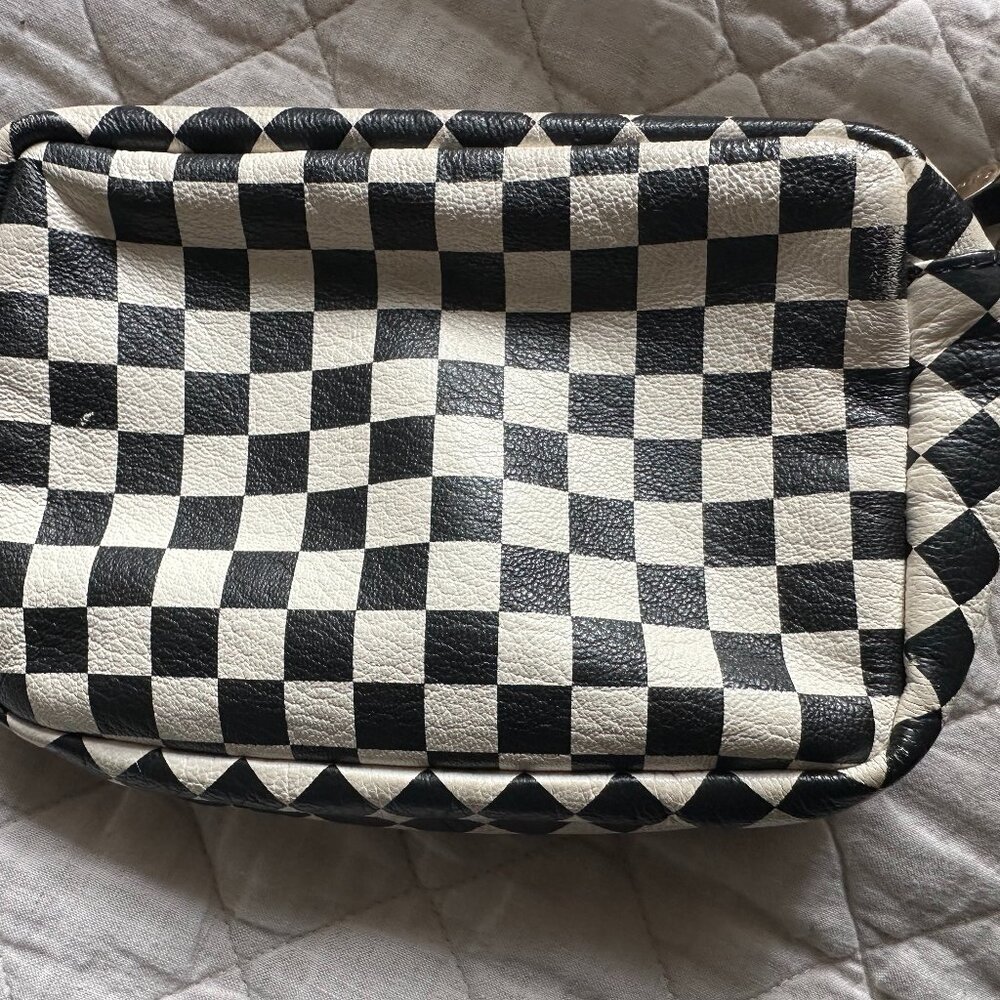 Checkered Black and White Crossbody Bag